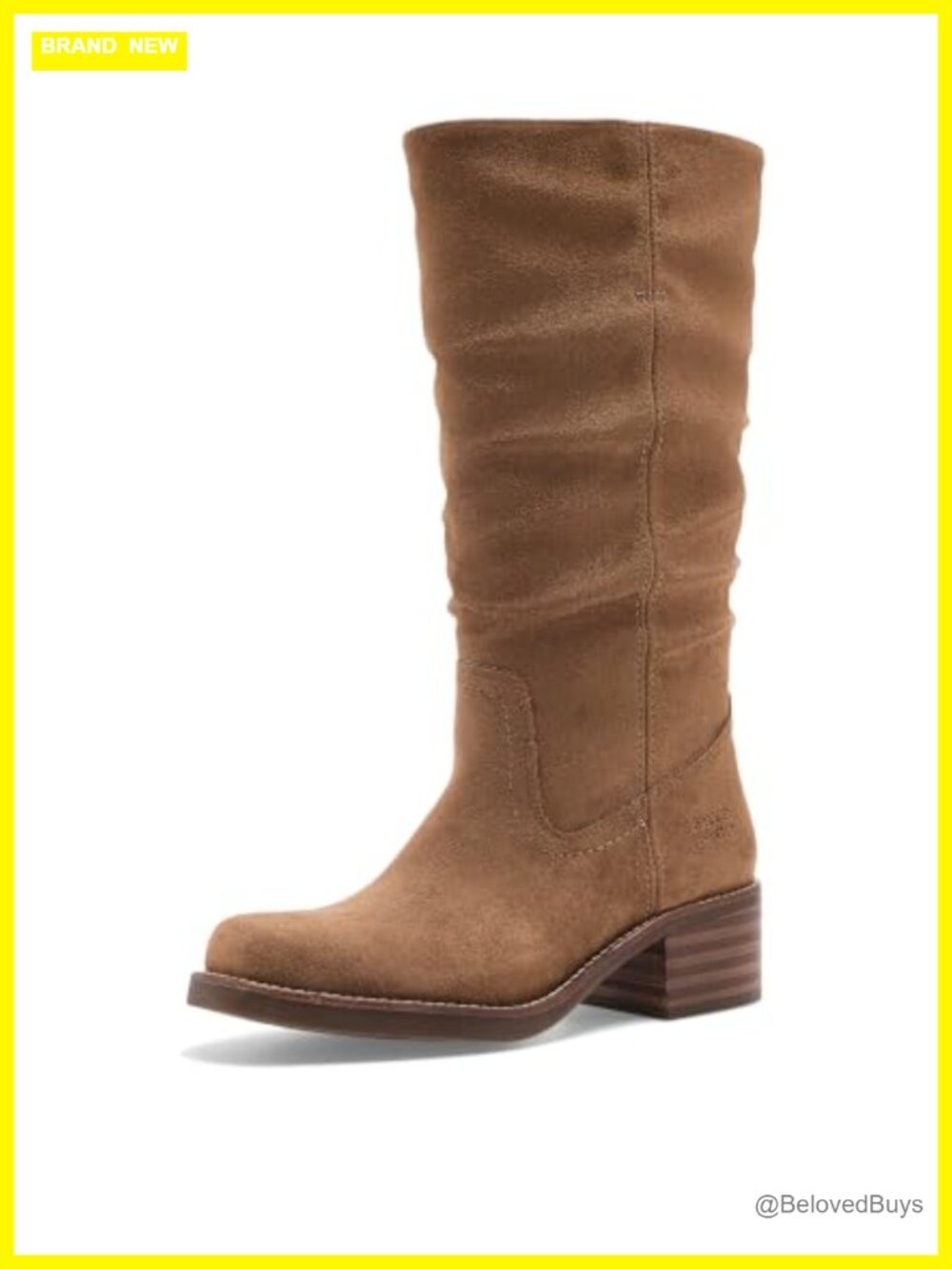 Faux Leather Mid-Calf Block Heel Riding Boots